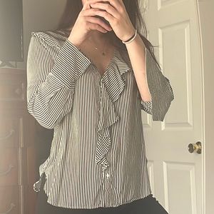 Striped ruffled Zara shirt